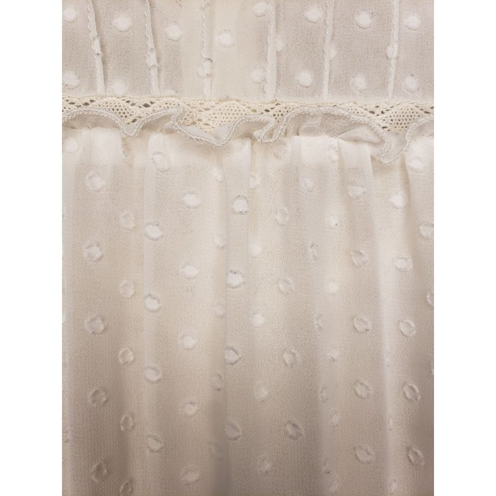 Zara Cream Swiss Dot vintage Bohemian top - Picture 6 of 10